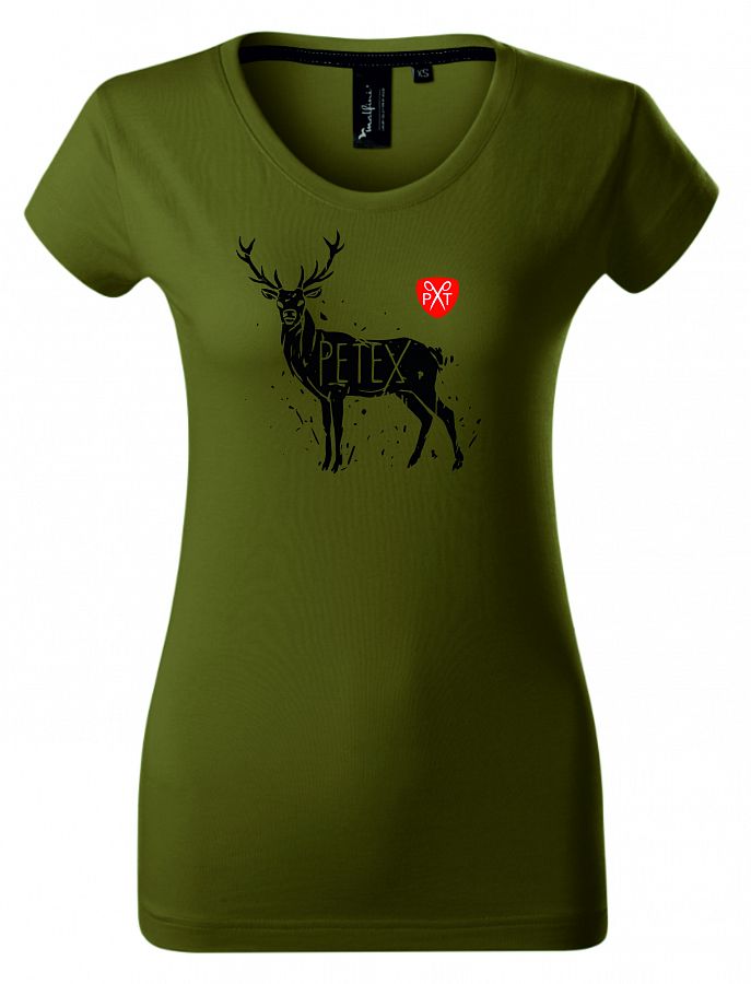 Dámské tričko myslivecké s jelenem PXT CREATIVE 154 avocado green vel. XL - Obrázek Dámské tričko myslivecké s jelenem PXT CREATIVE 154 avocado green vel. XL - Obrázek